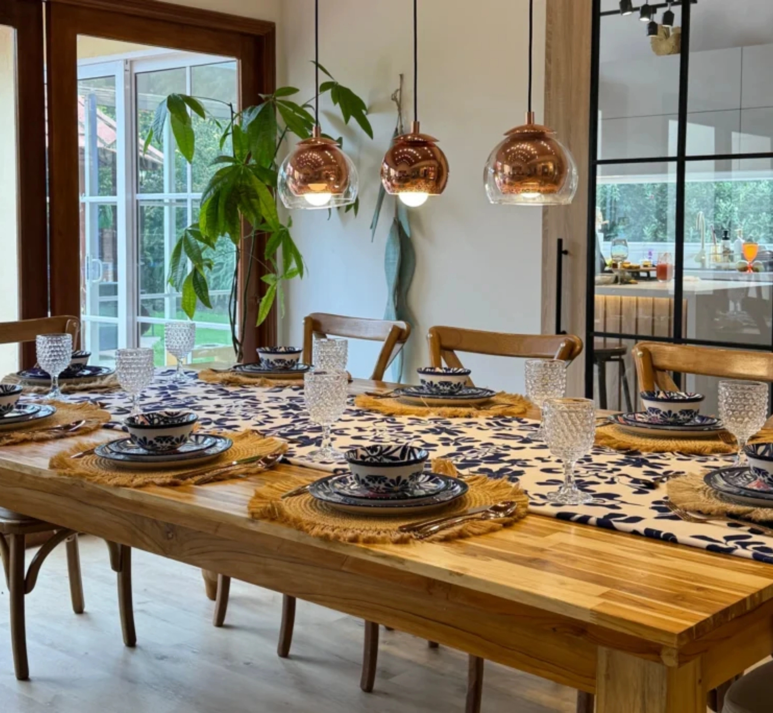 Camino de Mesa XL Gratitud Indigo 2